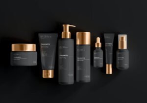 Cosmetics Dark Gold Packaging Mockup Downloadable Design Resource Image 20 1 300x211